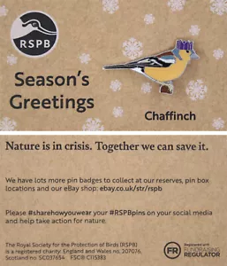 RSPB Pin Badge NIIC Special Christmas Chaffinch P03146 - Picture 1 of 1