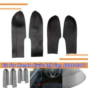 Car Door Armrest Panel Microfiber Leather Cover Trim For Honda Civic 8th 06-11 - Foto 1 di 4