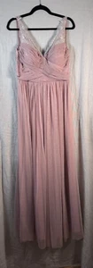 BISHERTO SPITZE MAXI HOCHZEIT ABSCHLUSSBALLKLEID KLEID GRÖSSE 8 ROSE ROSA SPITZE ÄRMELLOS - Bild 1 von 20