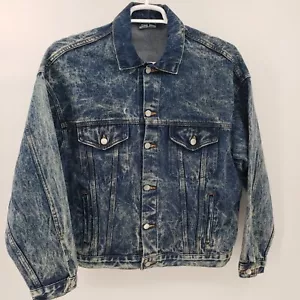 TYCA MEN'S Med. Truckers Denim Jean Jacket, Honda Motorcycle On Back. (0766) - Picture 1 of 8