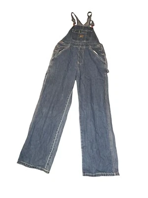 Mono vintage antiguo azul marino para mujer babero algodón denim cambray años 90 mediano Foto 1 de 4