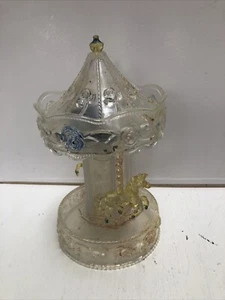 Vintage Crystal Puzzle Musical Carousel - Works Perfectly - Picture 1 of 5