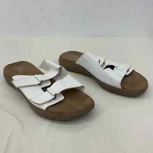 A2 by Aerosoles White Leather Slide Sandals Women's Size 10
