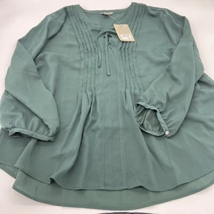 Bass Dark Green Pleated Top NWT Size 2XL - Picture 1 of 4