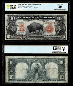 Fr.#115 1901 $10 Legal Tender Bison Note PCGS VF-20 - Picture 1 of 1