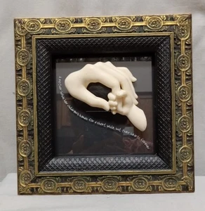 Lasting Expressions Plaque Mother Holding Child's Hand 3D Resin Gold Tone Frame - Picture 1 of 5