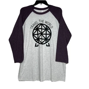 Epcot Travel the World Raumschiff Erde Grafik Unisex Raglan Shirt - Größe L - Bild 1 von 15