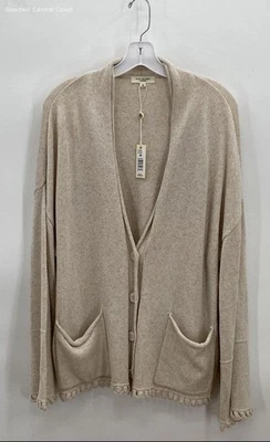 NWT Max Studio Women's Beige Crochet Trim Cardigan - Size M - Bild 1 von 4