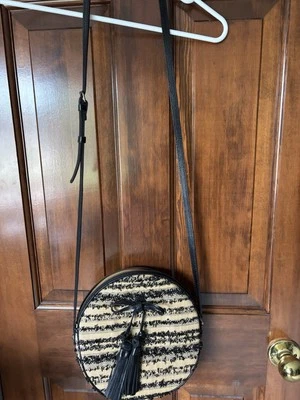 PATRICIA NASH EBBE TEJIDO PAJA SIBARI BANDOLERA NEGRA borla nueva Foto 1 de 4