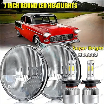 2 piezas para Chevy Bel Air 1955 1956 1957 7 pulgadas faros LED redondos lámpara Foto 1 de 4