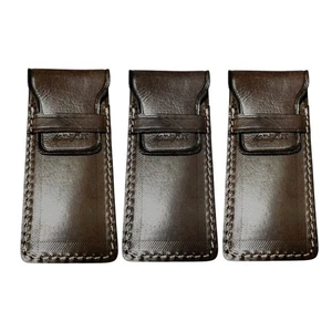 3 Stück Veg Tan Leather EDC Tuck Flap Taschenmesser Werkzeugtasche 6"x3" - Bild 1 von 6