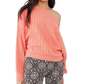 Free People Cabin Fever wandelbarer Pullover mit Ausschnitt Koralle Größe Small neu mit Etikett neu - Bild 1 von 4