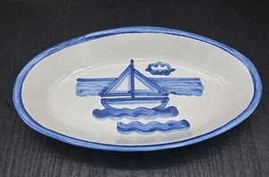Vintage M. A. Hadley Keramik Segelboot ovale Servierschale Meer Strand Haus Au Gratin 8" - Bild 1 von 5