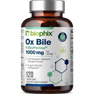 biophix Ox Bile 1000 mg with BioPerine 120 Veggie Capsules - Picture 1 of 9