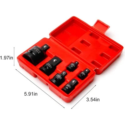 6Pcs Ratchet Socket Adapter Reducer Set 1/4 3/8 1/2 Drive Wrench Converter - Image 1 of 4