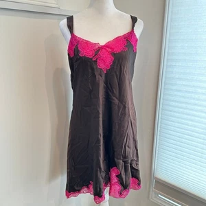 Lencería romántica de encaje marrón rosa sexy grande Morgan Taylor íntimates nocturna - Imagen 1 de 5