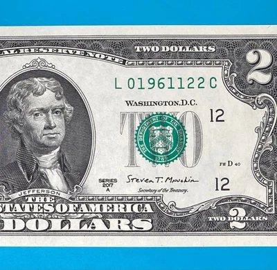 1961 December 2 (L 01961122 C) $2 Two Dollar Bill Birthday (_1961 / 12 / 2) - Image 1 of 4