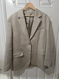 Arket 100% Linen Blazer Womens' 14 Eur42 beige  - Picture 1 of 11