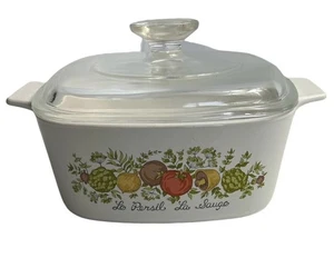 CorningWare Spice of Life Casserole Dish with Lid Le Persil La Sauge 1.50 Quart - Picture 1 of 6