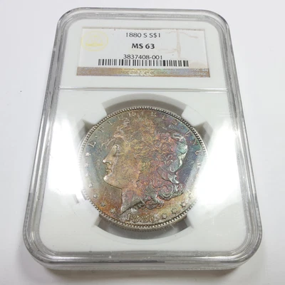 1880 S NGC MS63 - Toned Silver Morgan Dollar $1 US Coin #57439A - Image 1 of 4