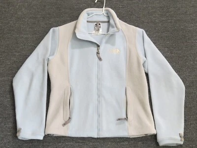 Jaqueta de lã North Face feminina XS azul cinza zíper completo manga longa - Imagem 1 de 4