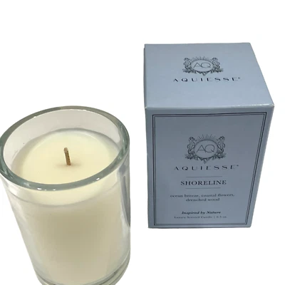 Velas AQUIESSE de lujo vertidas a mano 6,5 OZ EE. UU. - COSTA flores brisa del océano Foto 1 de 4