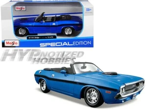 MAISTO 1:24 1970 DODGE CHALLENGER R/T CONVERTIBLE DIE-CAST BLUE 31264 - Picture 1 of 1