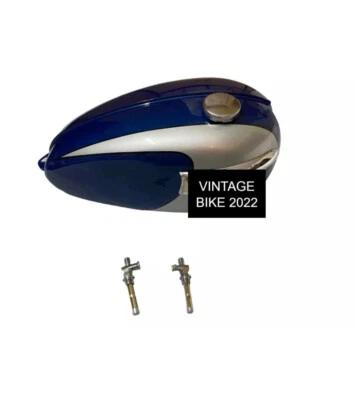 APTO PARA TANQUE DE ACERO PINTADO AZUL Y PLATA TRIUMPH T120 con tapa grifo e insignia Foto 1 de 4