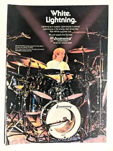 ALAN WHITE/SÍ/JOHN LENNON 1986 REVISTA DE TAMBORES LUDWIG ANUNCIO IMPRESO - Imagen 1 de 1