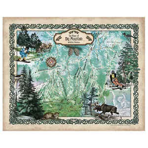 Póster de Gran Montaña Esquí Corre Mapa Arte Impresión Arte Vintage Obras de Arte Decoración de Pared Hogar Regalo - Imagen 1 de 48