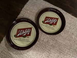 Vintage 12" Schlitz Brewing Co Tray Set of 2 - Bild 1 von 10