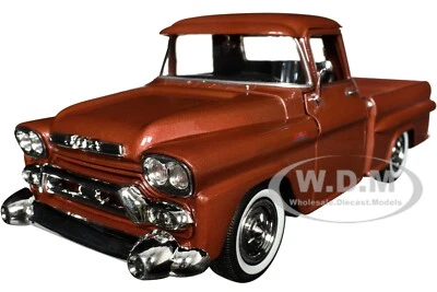 1958 GMC 100 WIDESIDE PICKUP BROWN 1/24 DIECAST MODEL CAR BY MOTORMAX 79385 - Image 1 of 4