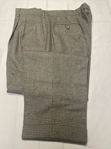 Vtg Bobby Jones Collection Wool Brown Check Pants Trousers 42 / 32 - Picture 1 of 6