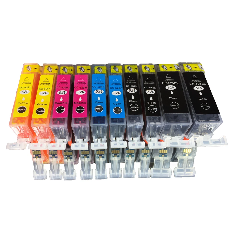 10x Druckerpatrone für Canon PIXMA IP4900 TINTE-Patrone PGI-525 CLI-525 bk c m y - Bild 1 von 1
