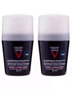 PACK 2x VICHY HOMME ANTI-PERSPIRANT 48h DEODORANT ROLL-ON 50 ml. - Picture 1 of 3
