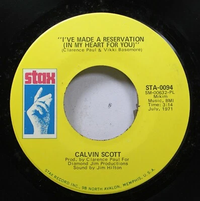 Hear! Northern Soul Deep 45 Calvin Scott - I'Ve Made A Resevation (In My Heart F - Image 1 of 2
