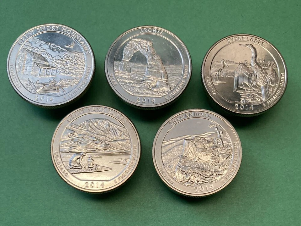 2014 S  GEM PROOF LIKE 5 QUARTER SET - AMERICA THE BEAUTIFUL - Image 1 of 4