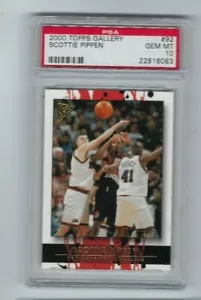 2000 Topps Gallery Scottie Pippen #92 Bulls HOF -GEM NUOVO DI ZECCA PSA 10- - Foto 1 di 2