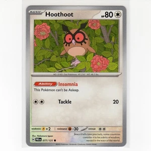 Pokémon TCG Hoothoot 077/131 SV: Prismatic Evolutions Regular Common Card EN-NM - Picture 1 of 3