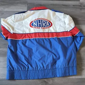 Vintage NHRA Winston Drag Racing Sport Service Red White & Blue Jacket Men's XXL - Picture 1 of 15