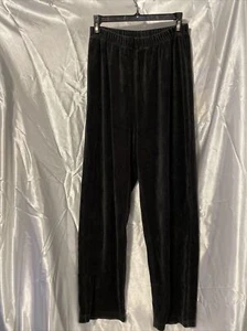 DressBarn Black Classic Fit Soft Velour Pants Stretch Pull on Velvet Sz M - Picture 1 of 7