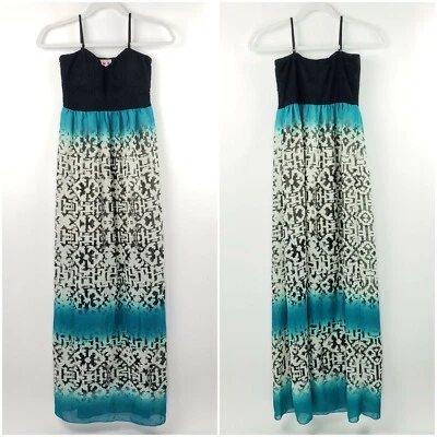 Maxi Vestido Casu Three Pink Hearts S Negro Halter Turquesa Negro Blanco Geométrico Foto 1 de 4