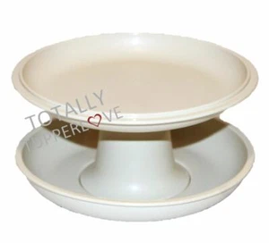 Centro de servicio pedestal vintage Tupperware Serve it All MINI tamaño pequeño 7" beige - Imagen 1 de 3