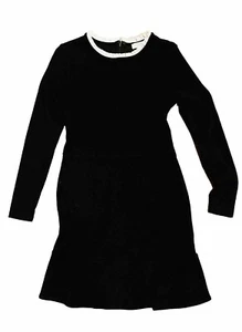 Vestido Loft Negro con Borde Blanco Mangas Largas Talla Pequeña - Imagen 1 de 4