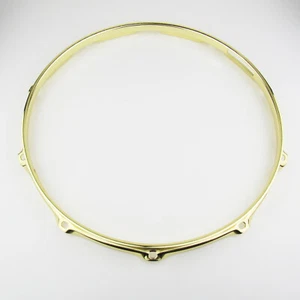 1 PC 14" Snare Drum Hoop 10 Lug 2.3mm BRASS BOTTOM Snare Side Triple Flange - Picture 1 of 1