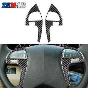 Carbon Fiber Steering Wheel Button Sticker Trim For Toyota Highlander 2008-2013 - Foto 1 di 11