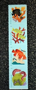 2019USA #5363-5366 35c Postcard Rate - Coral Reefs - Vertical Strip 4 From Sheet - Picture 1 of 1