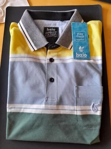 Herren Poloshirt, Hajo, Blockstreifen, Brusttasche, Knopfleiste, Gr.XL, Bügelfre - Bild 1 von 1