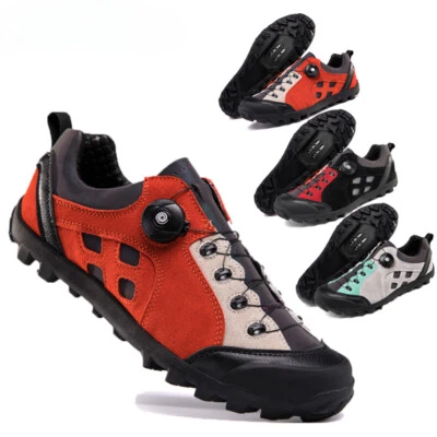 Herren MTB Fahrradschuhe Mit SPD Stollenschuhe Atmungsaktiv Kies Rennrad Sneaker - Bild 1 von 4