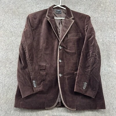 Blazer masculino vintage Marc Ecko XL marrom casaco esportivo 3 botões veludo Y2K - Imagem 1 de 4
